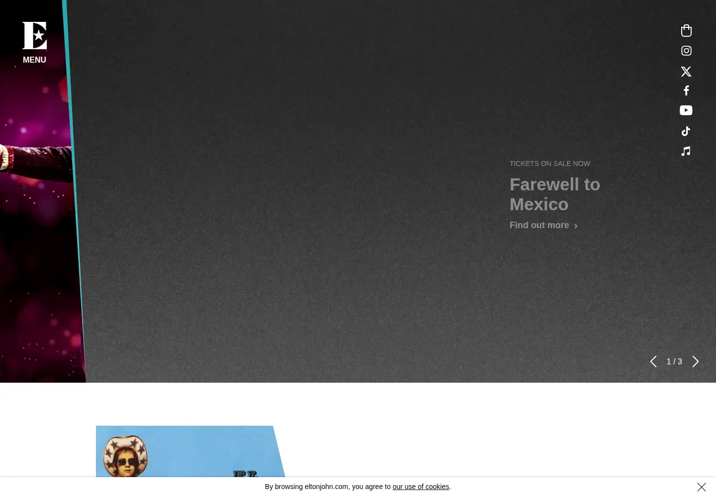 Screenshot of eltonjohn.com