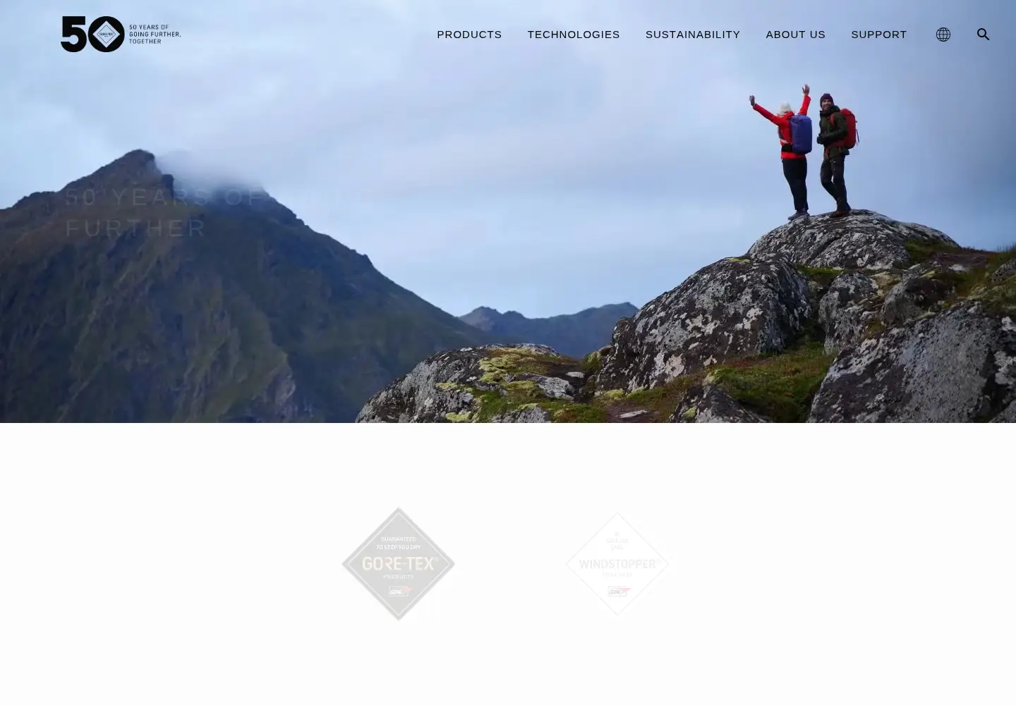 Screenshot of gore-tex.com