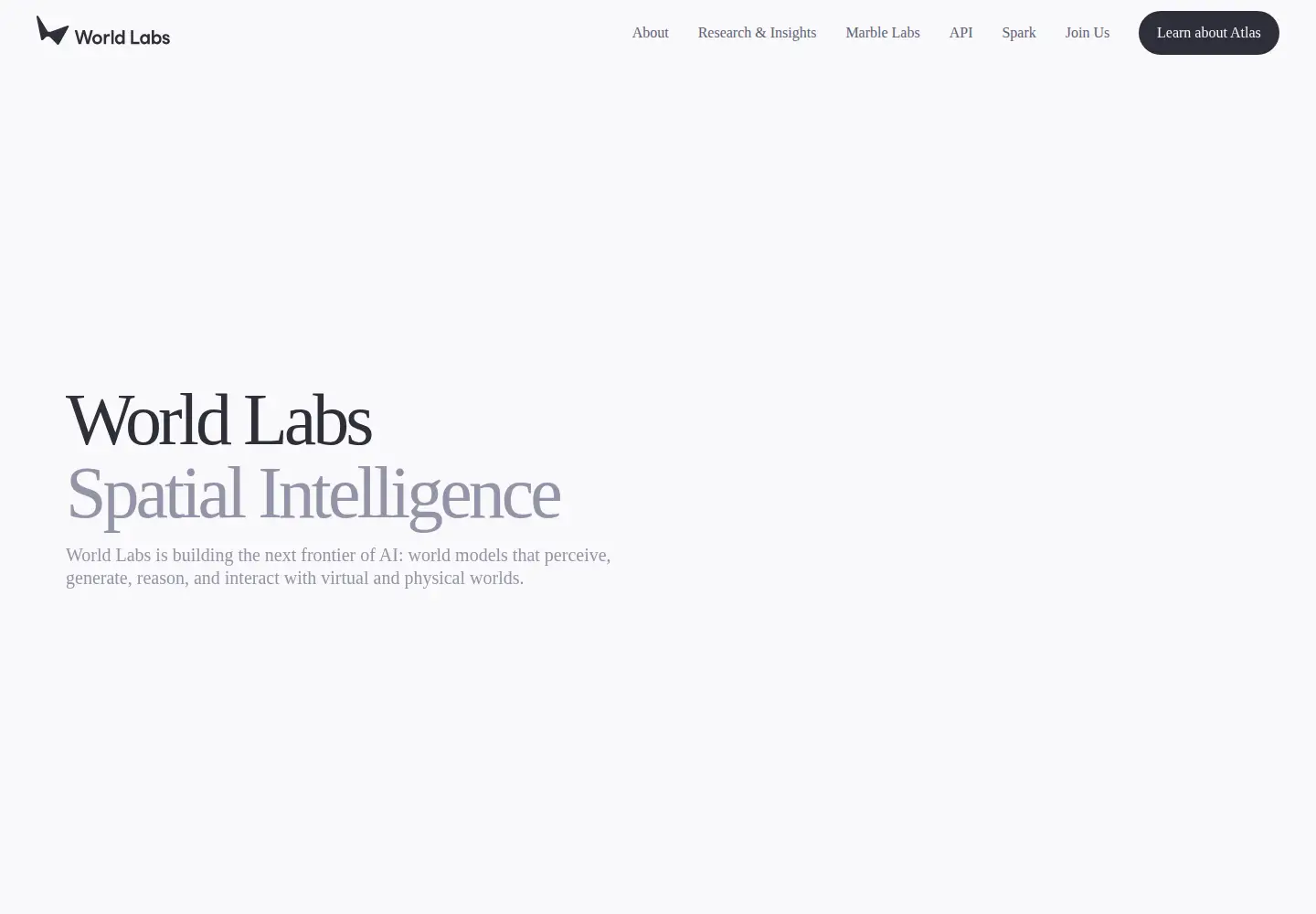 Screenshot of worldlabs.ai