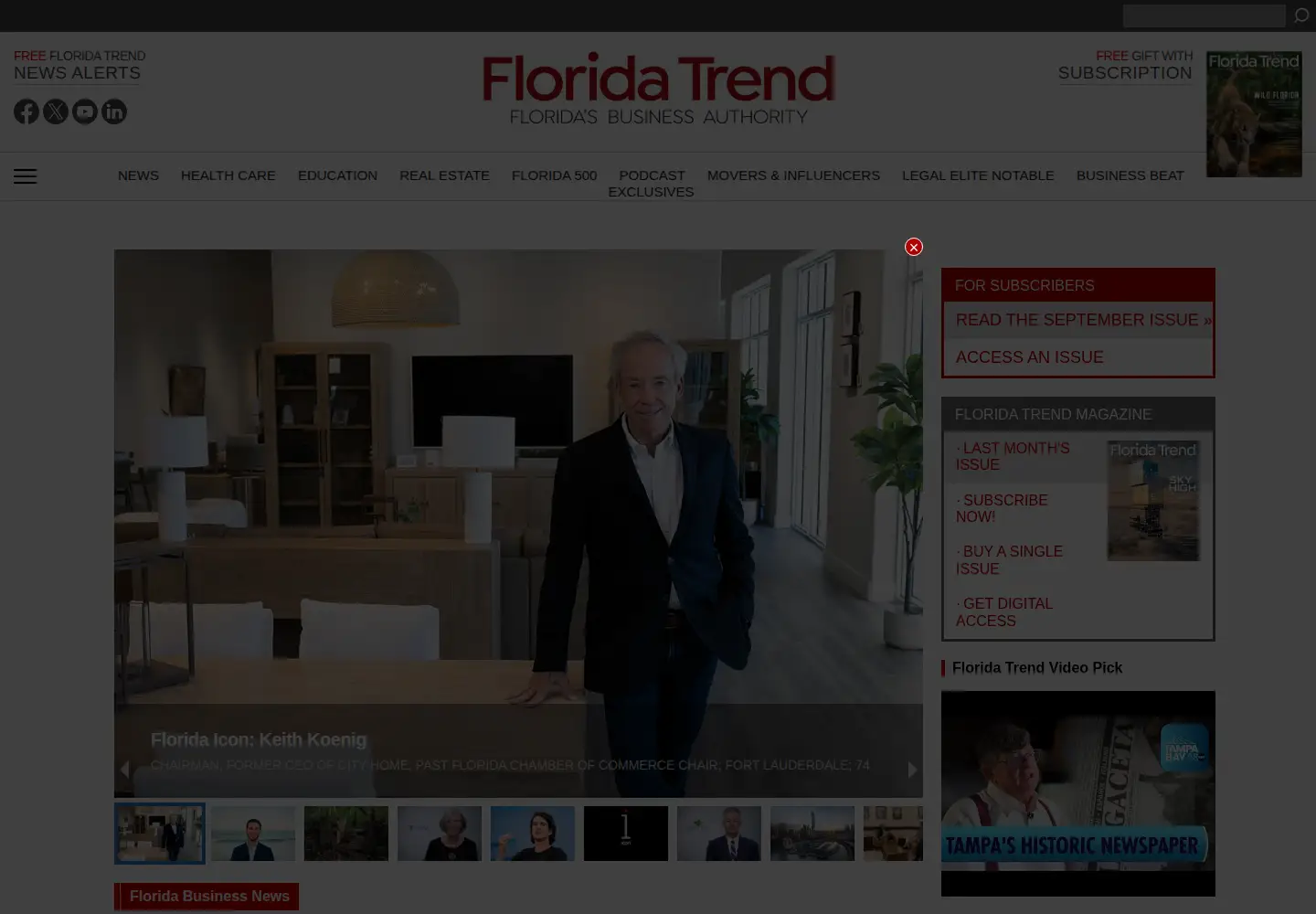 Screenshot of floridatrend.com
