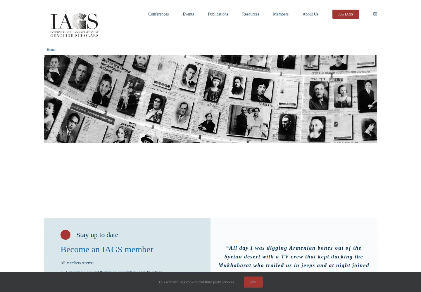 Screenshot of genocidescholars.org