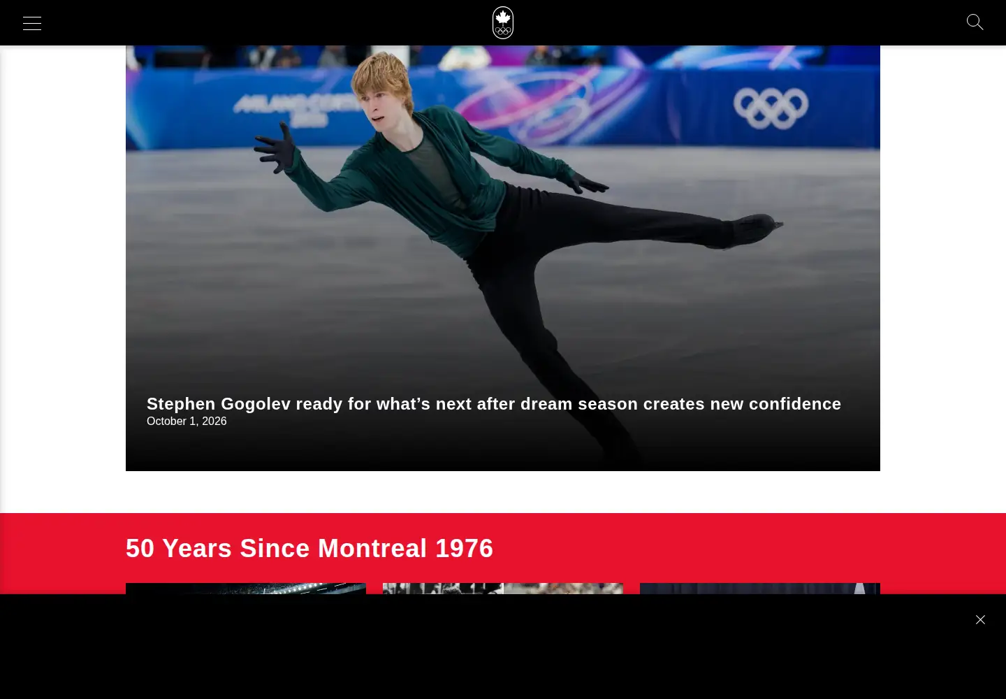 Screenshot of olympic.ca