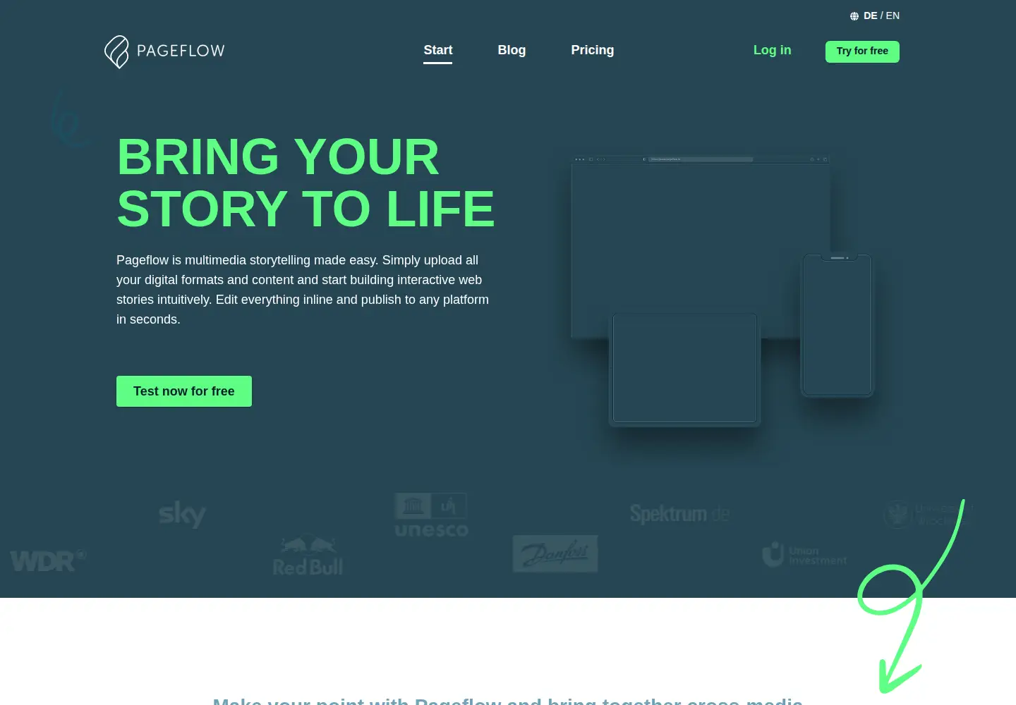 Screenshot of pageflow.io