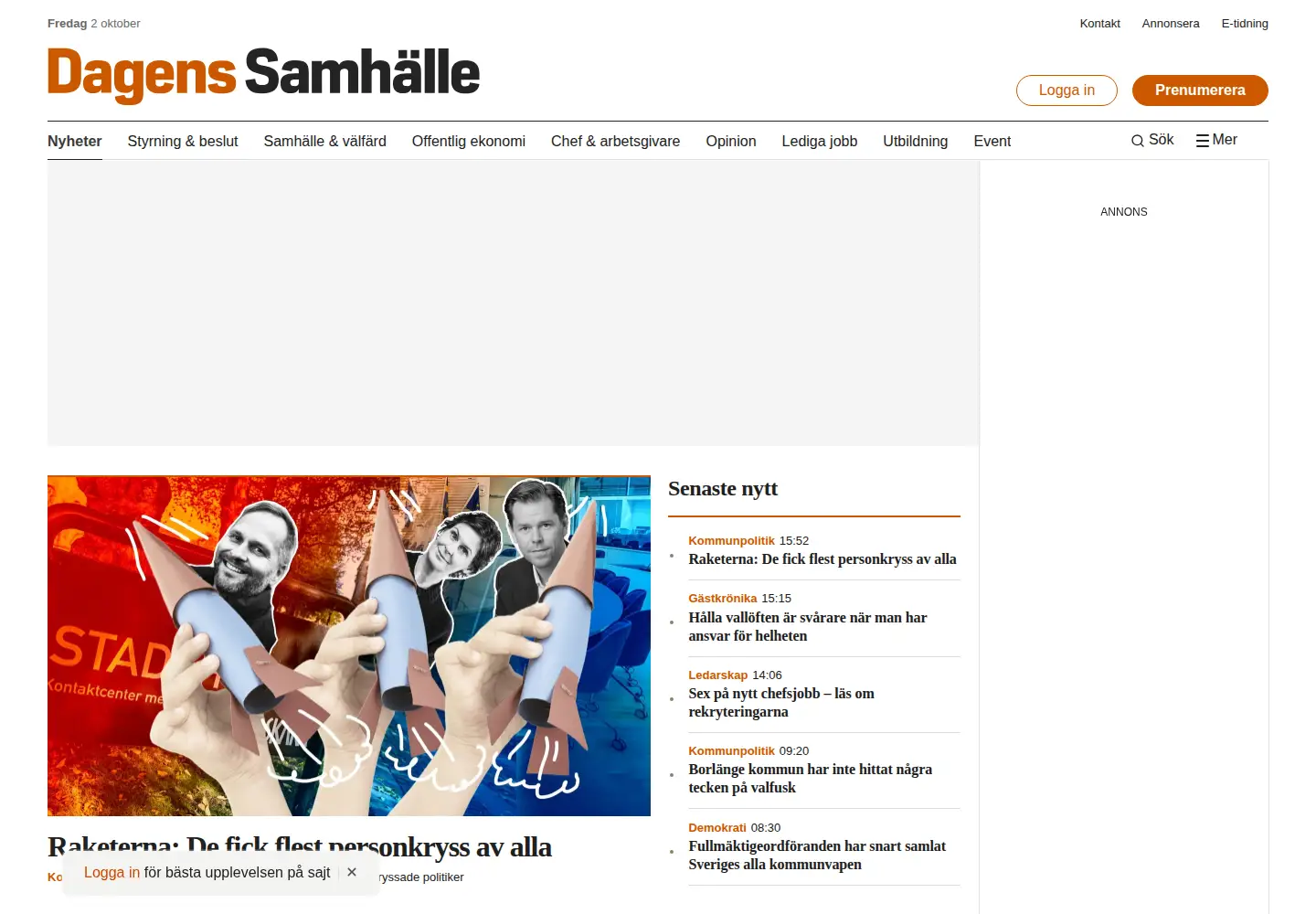 Screenshot of dagenssamhalle.se