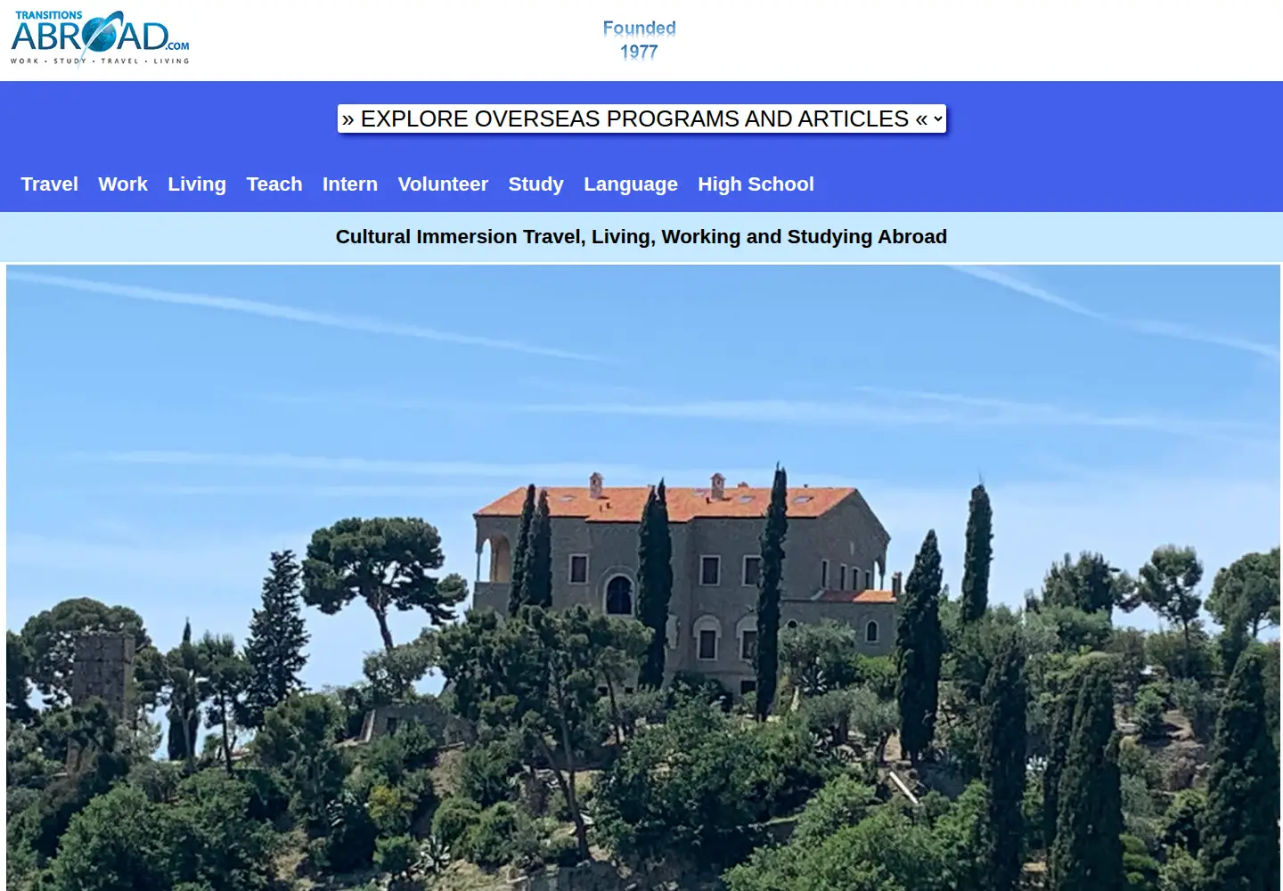 Screenshot of transitionsabroad.com