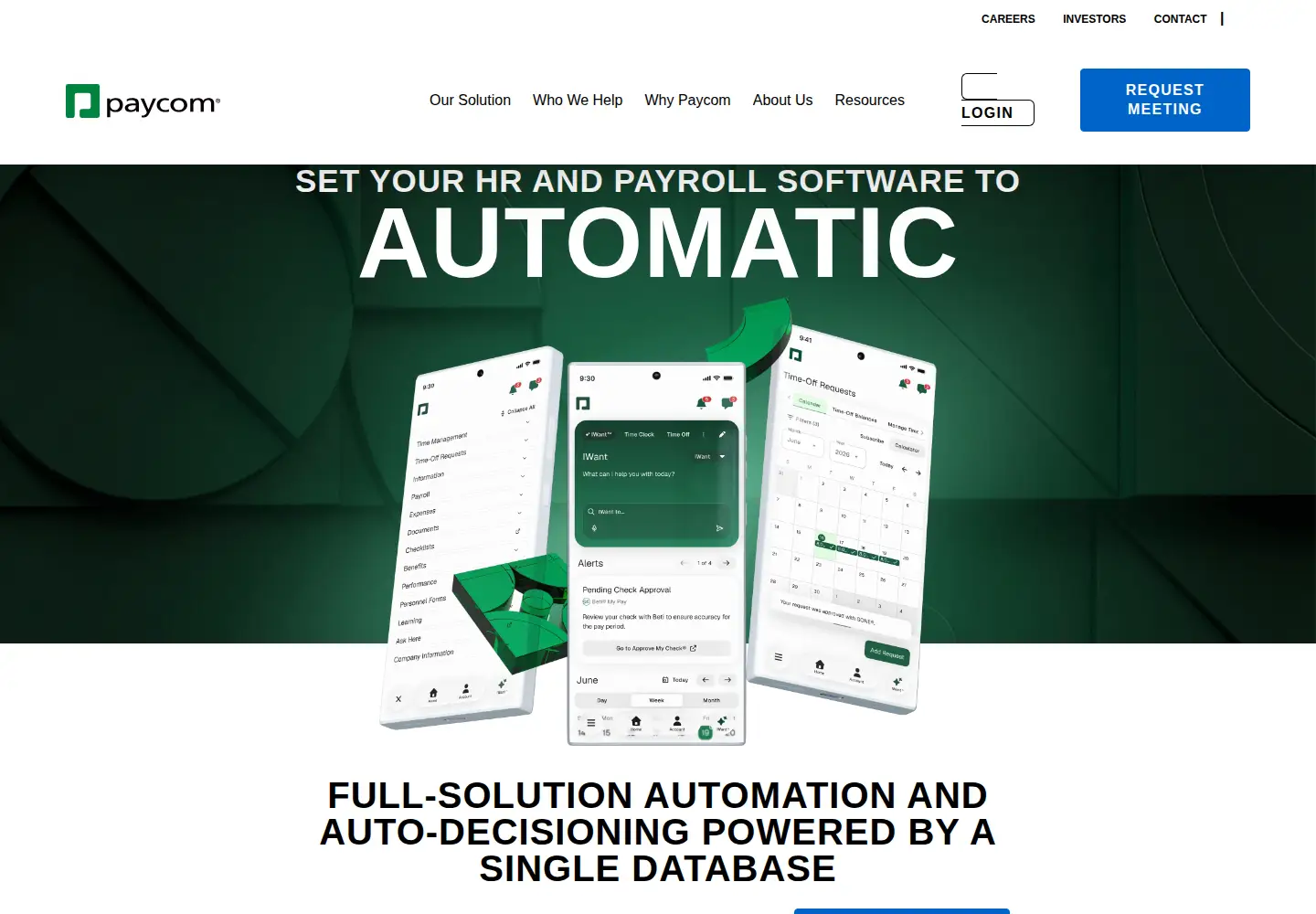 Captured homepage of paycom.com in the current scan