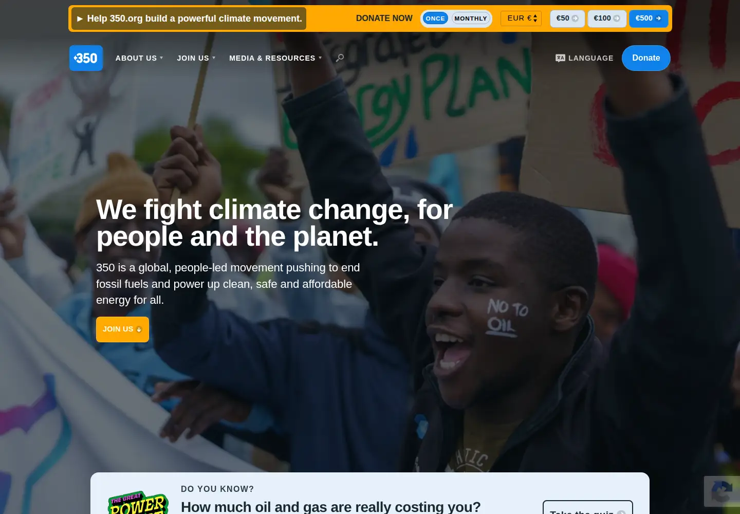 Screenshot of peoplesclimate.org
