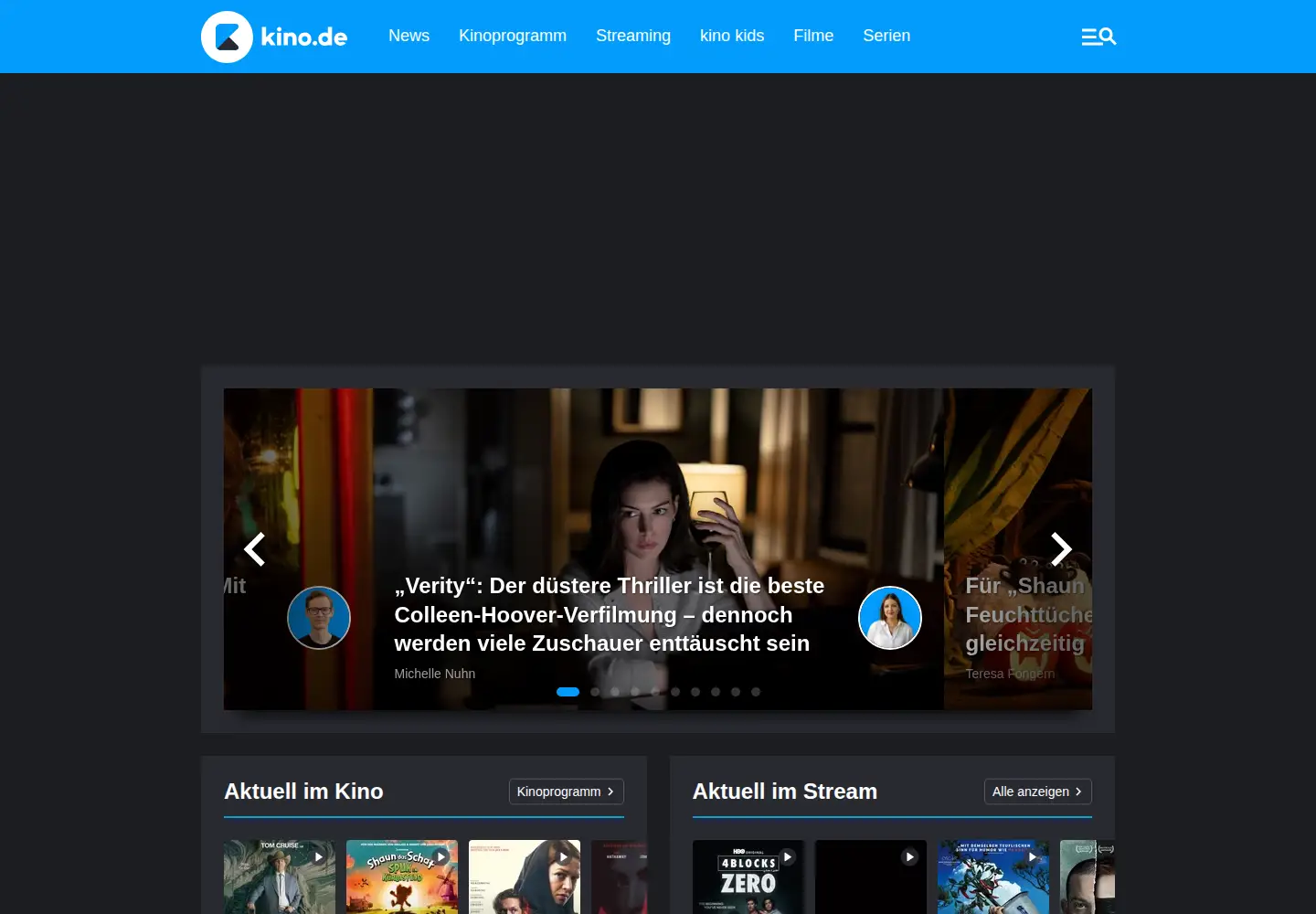 Screenshot of kino.de
