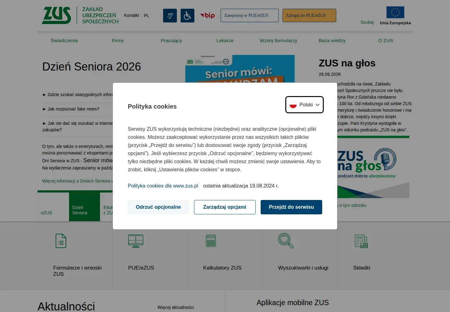 Screenshot of zus.pl