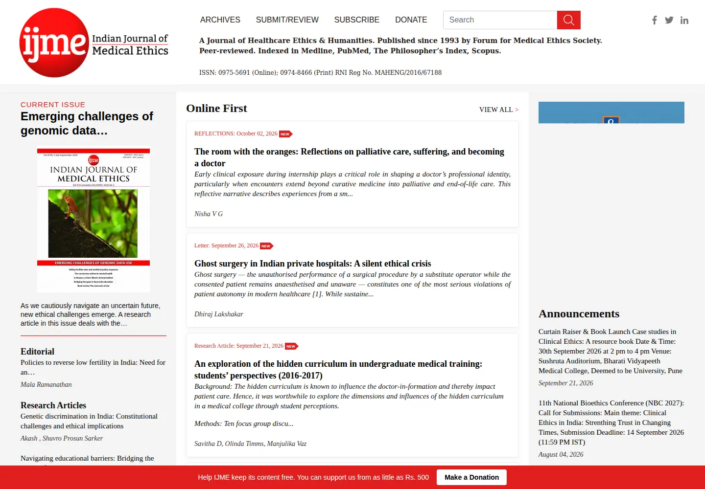 Screenshot of ijme.in