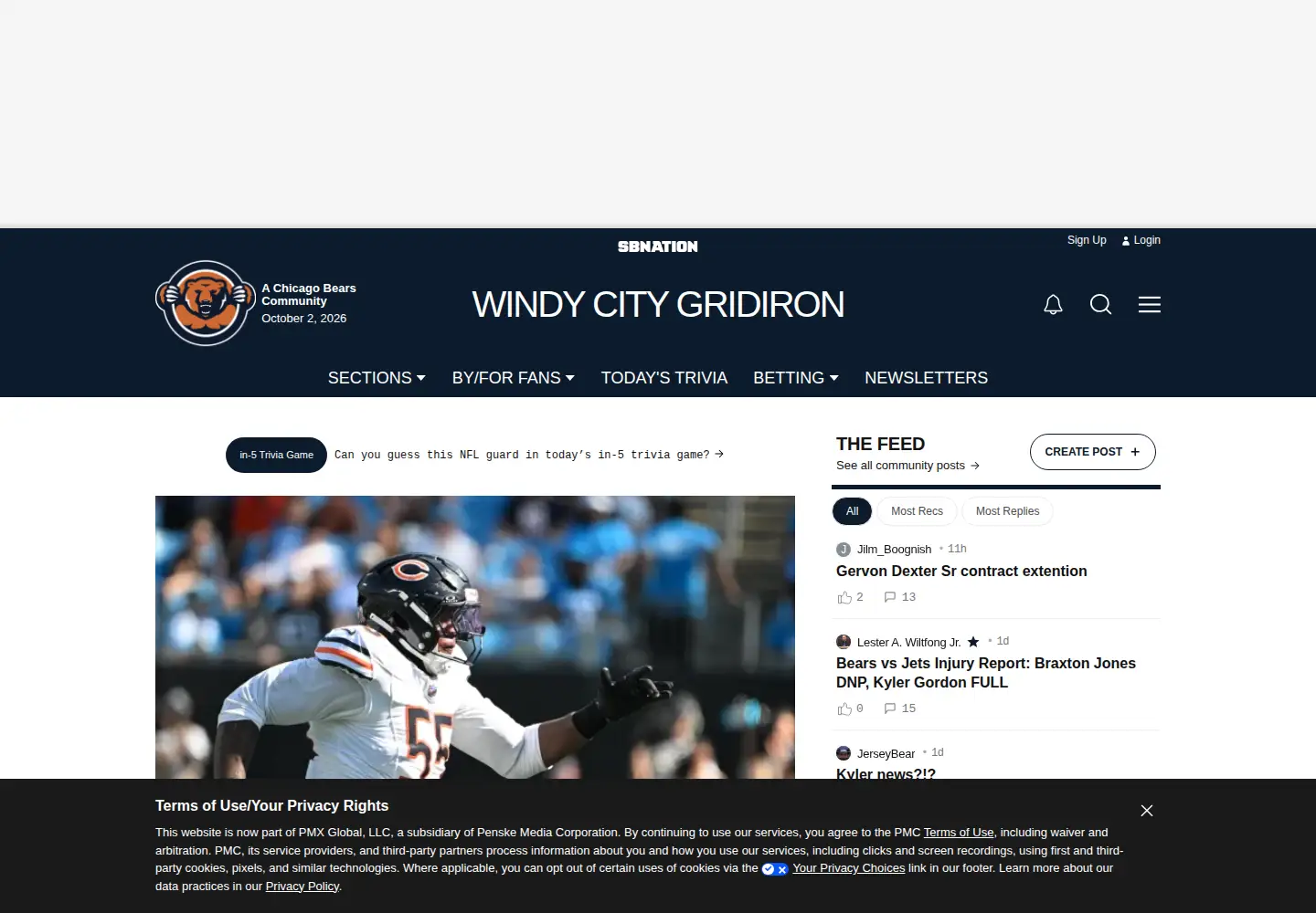 Screenshot of windycitygridiron.com
