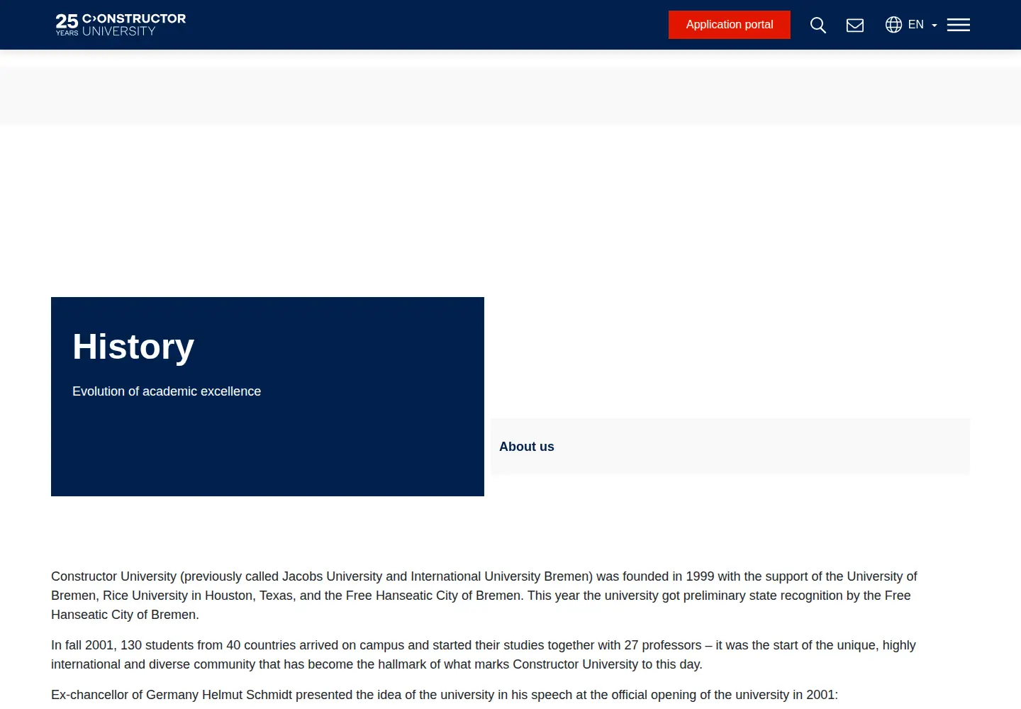 Screenshot of jacobs-university.de