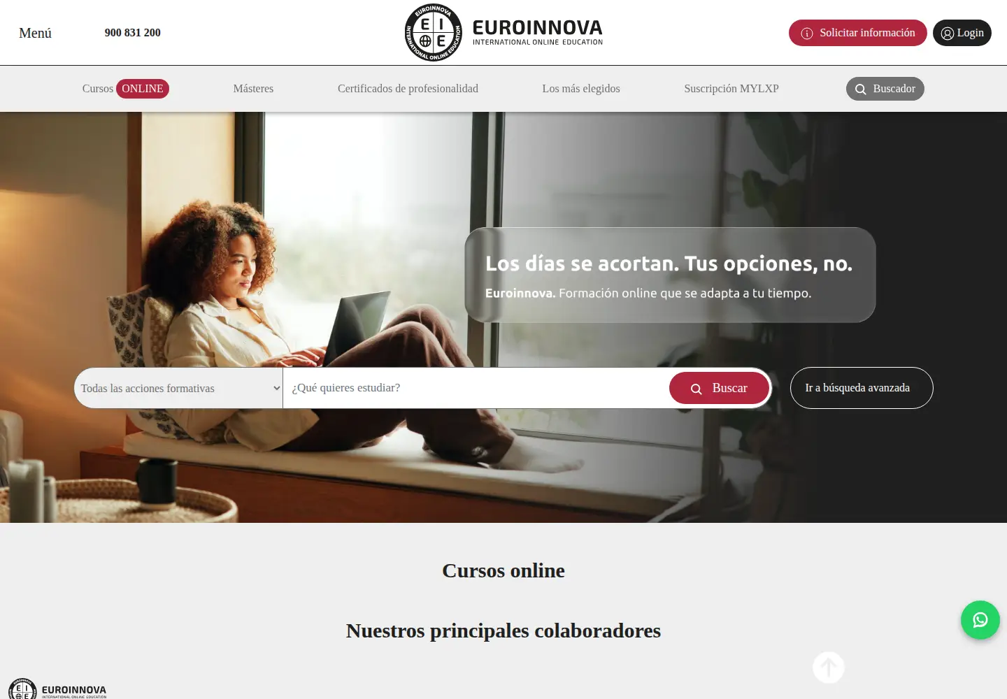 Screenshot of euroinnova.edu.es