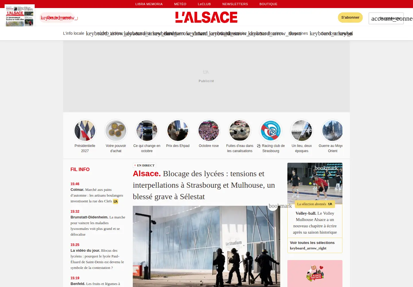 Screenshot of lalsace.fr