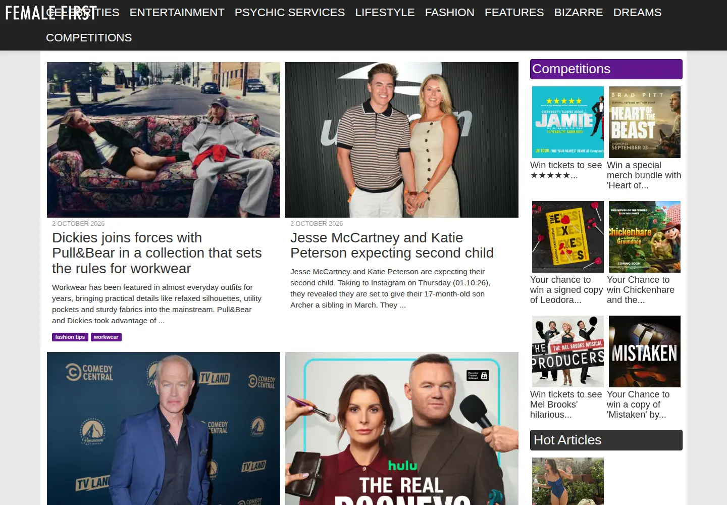 Screenshot of femalefirst.co.uk