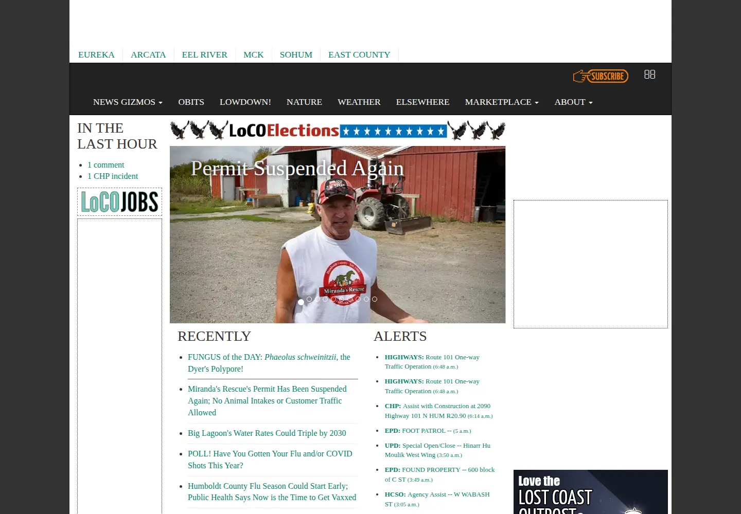 Screenshot of lostcoastoutpost.com