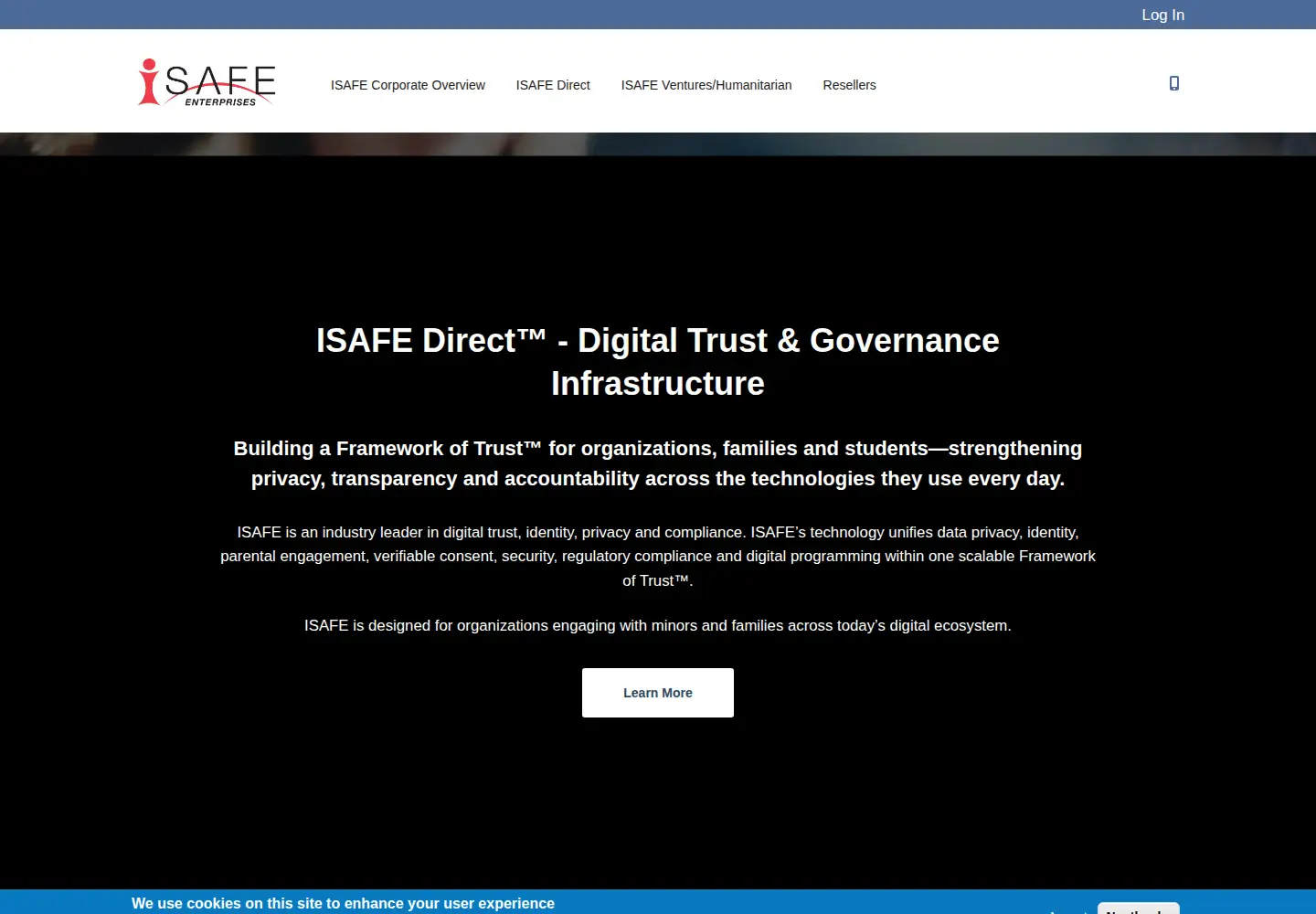 Captured homepage of isafe.org in the current scan