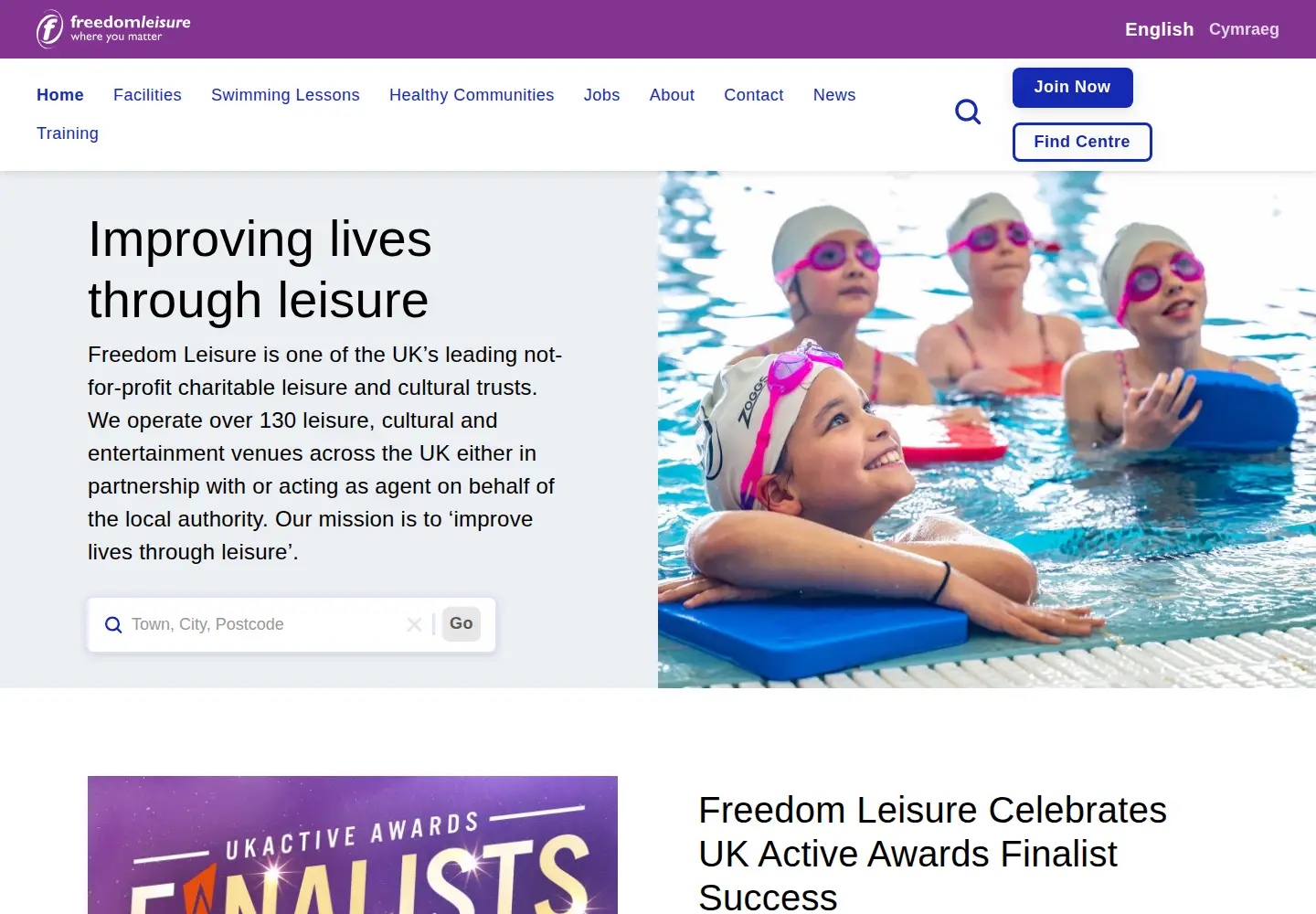 Screenshot of freedom-leisure.co.uk