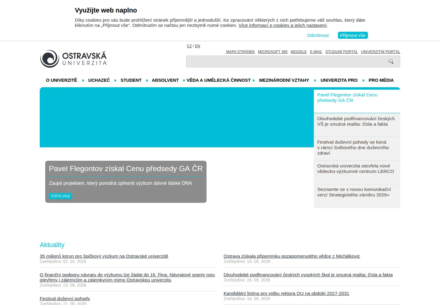 Screenshot of osu.cz