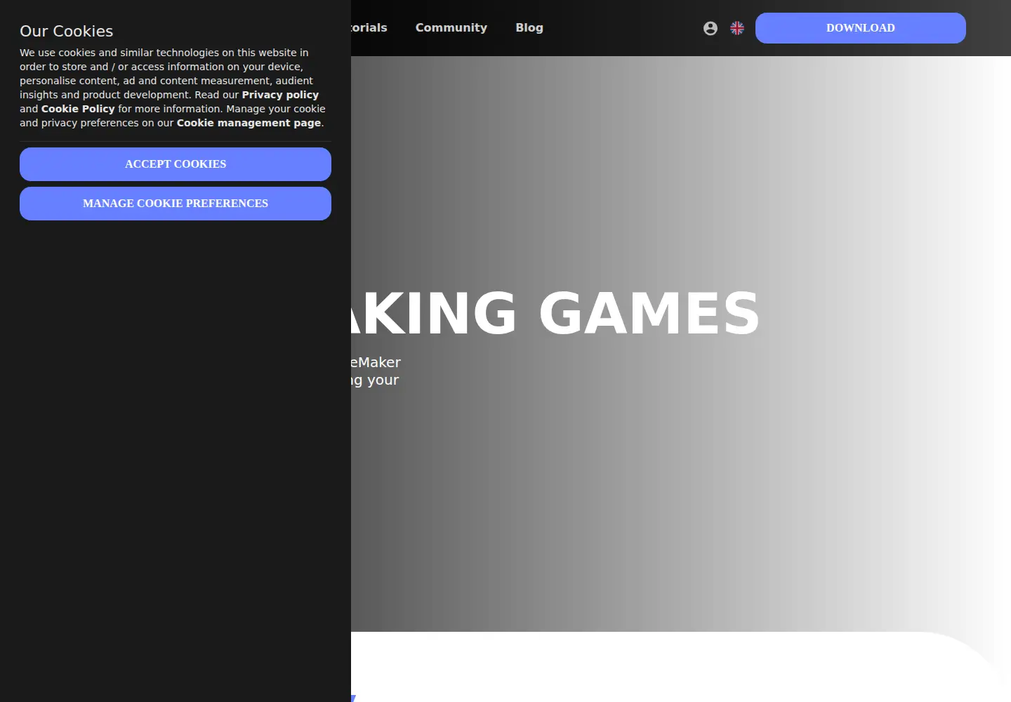 Screenshot of gamemaker.io