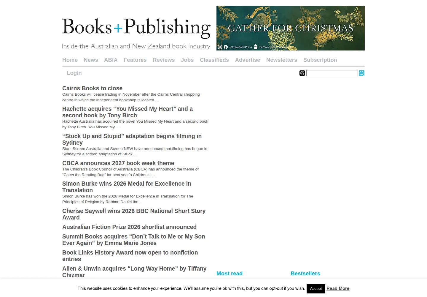 Screenshot of booksandpublishing.com.au
