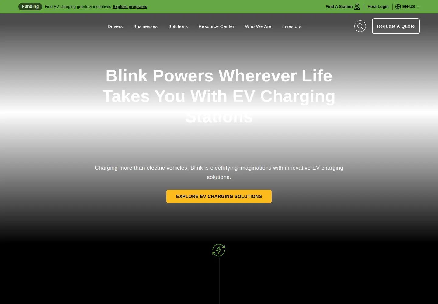 Screenshot of blinkcharging.com