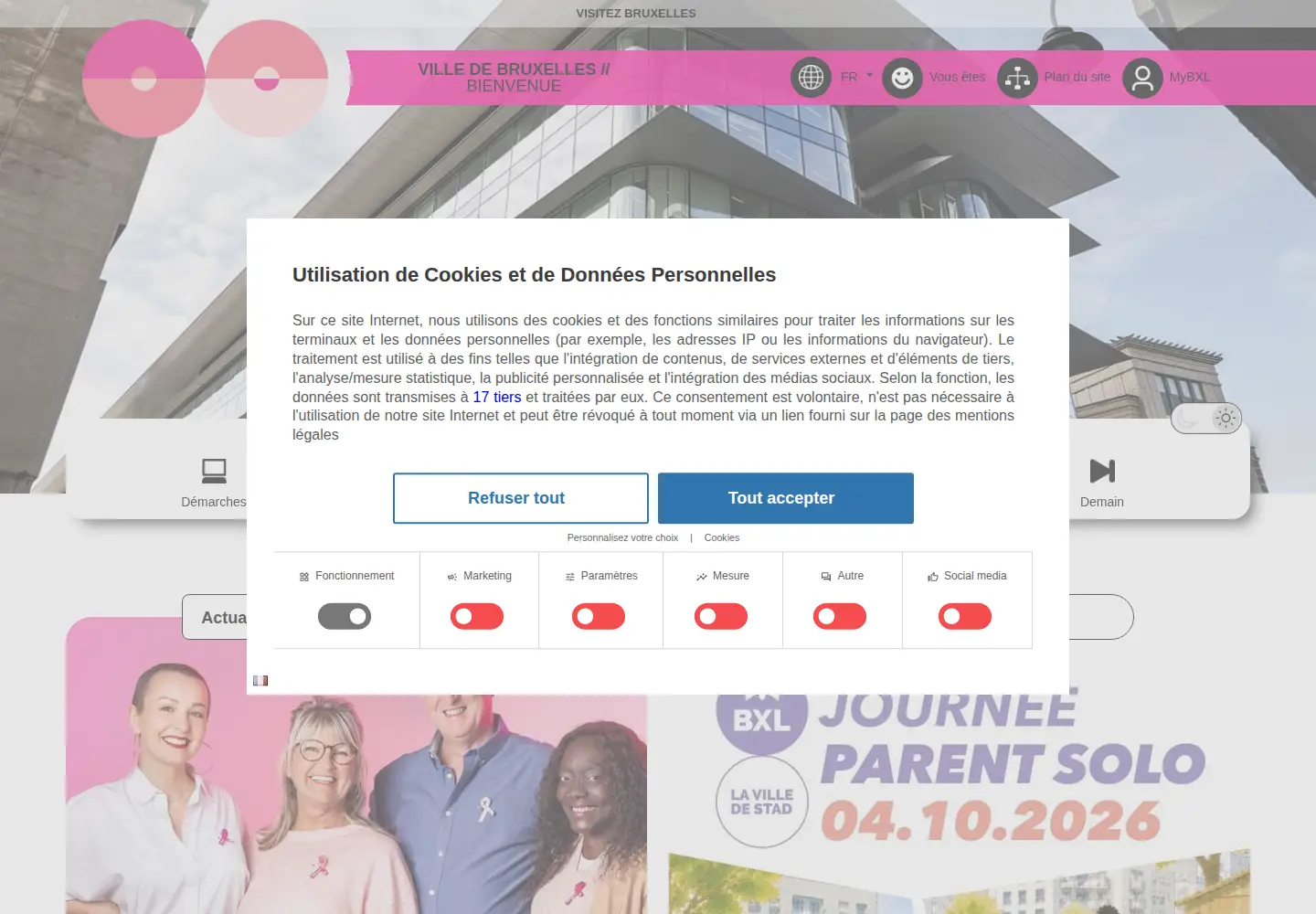Screenshot of bruxelles.be