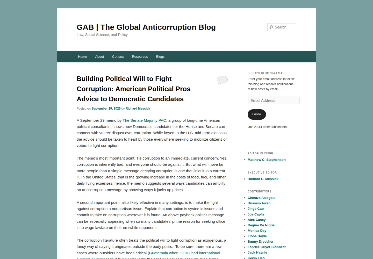 Screenshot of globalanticorruptionblog.com