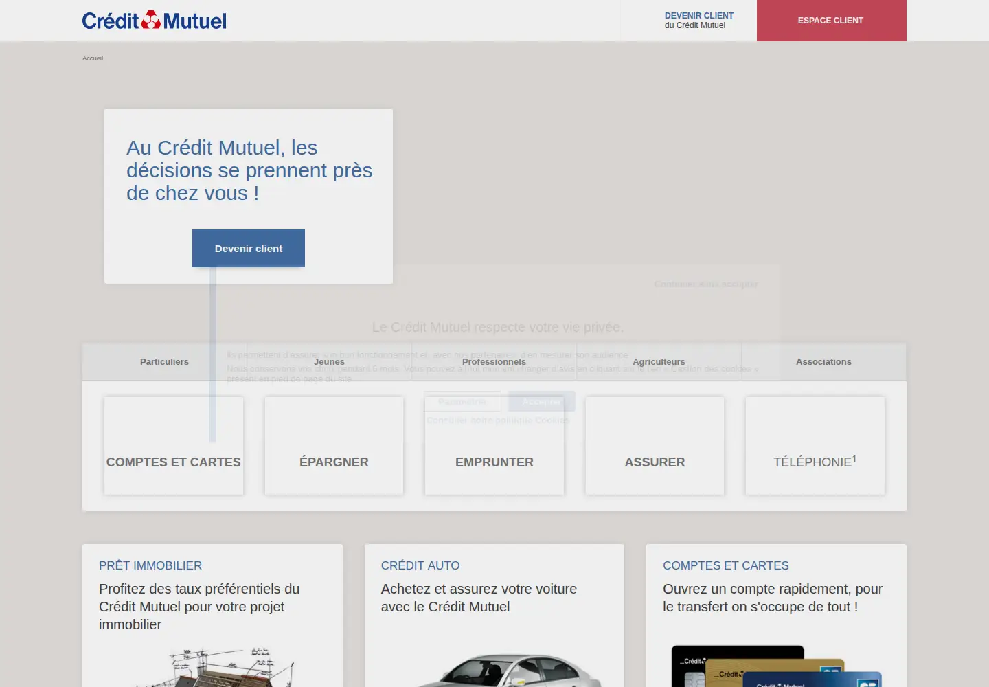 Screenshot of creditmutuel.fr