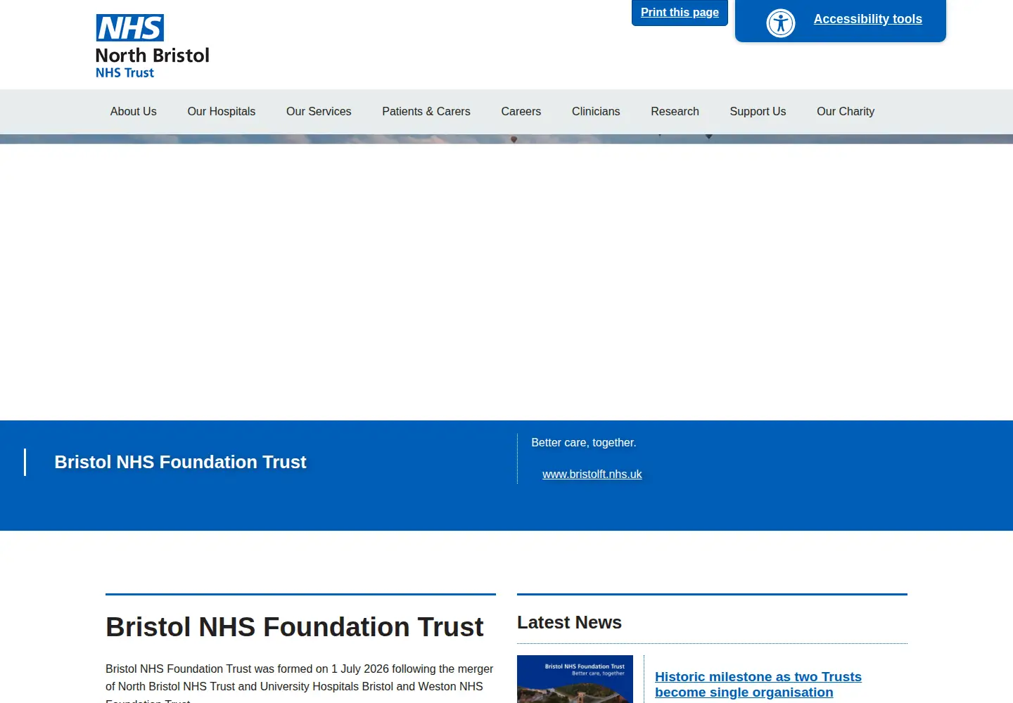 Screenshot of nbt.nhs.uk