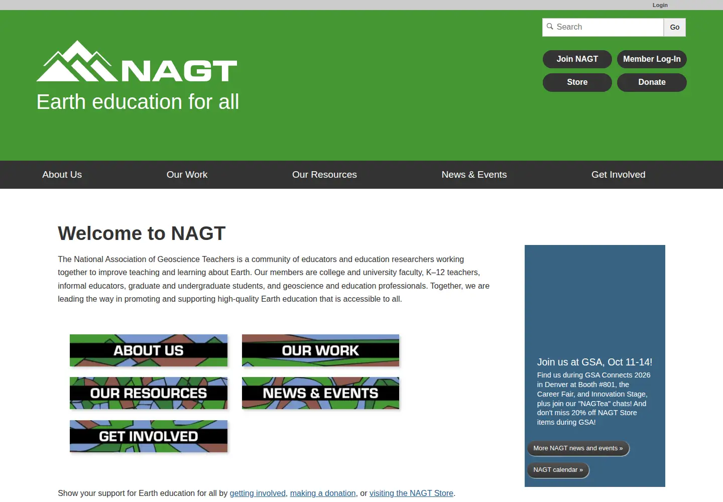 Screenshot of nagt.org