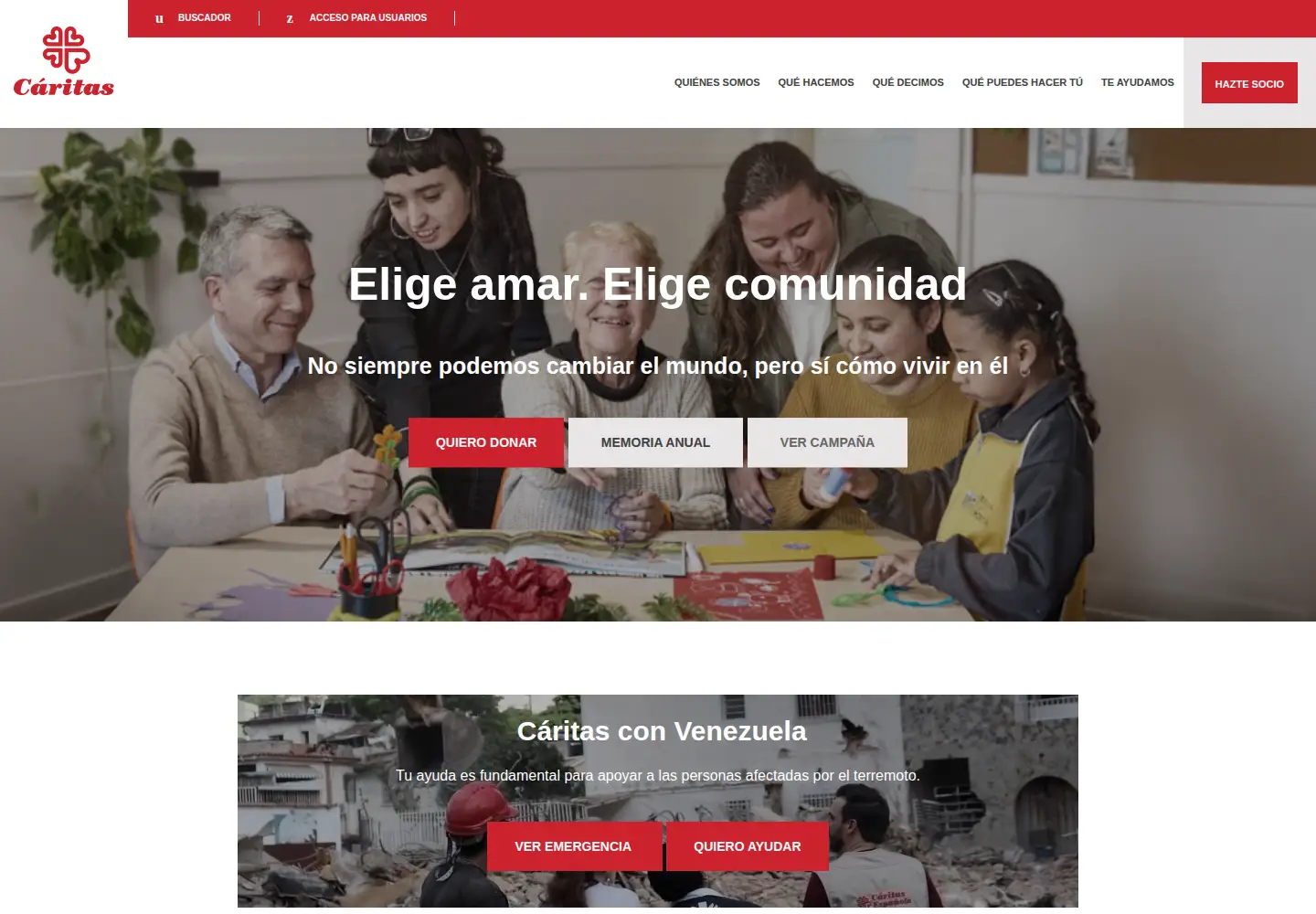 Screenshot of caritas.es