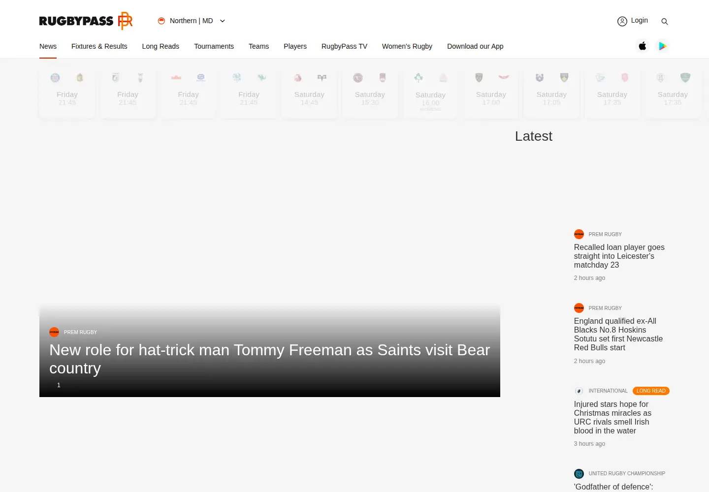 Screenshot of rugbypass.com
