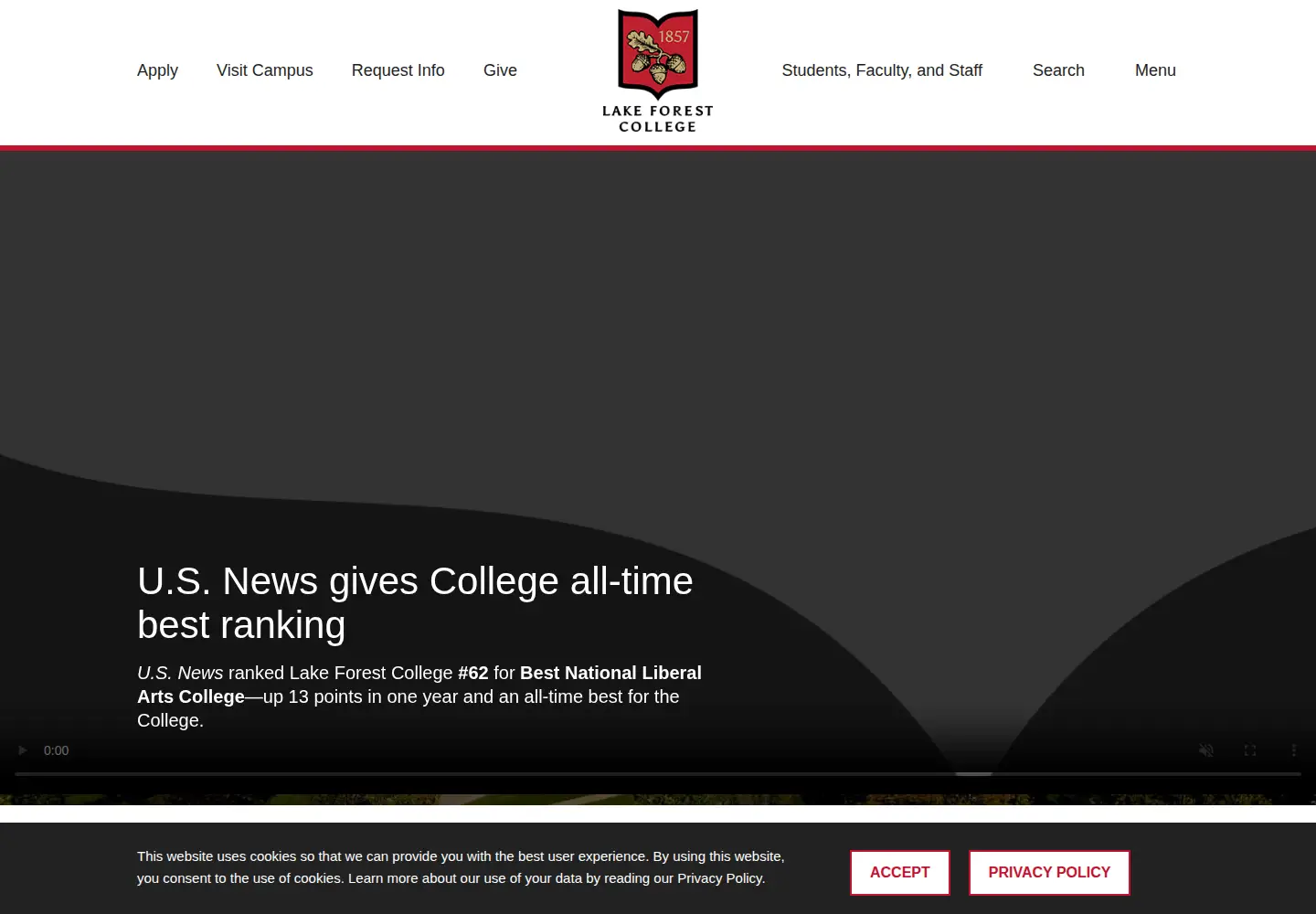 Screenshot of lakeforest.edu