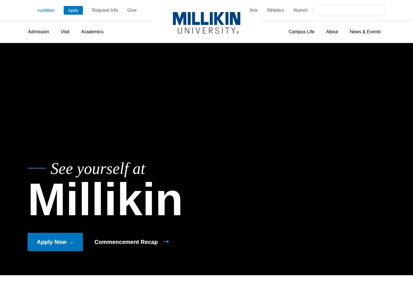 Screenshot of millikin.edu