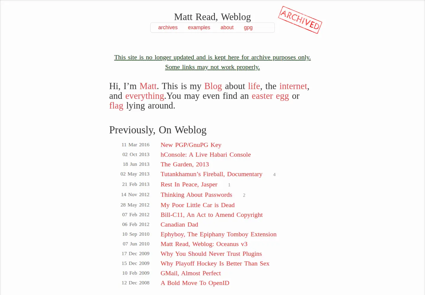 Screenshot of mattread.com