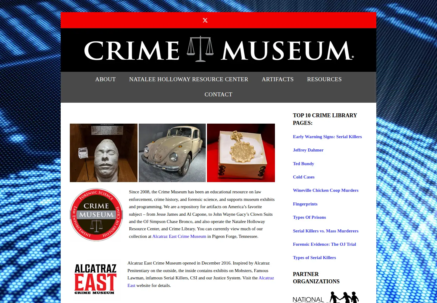 Screenshot of crimemuseum.org