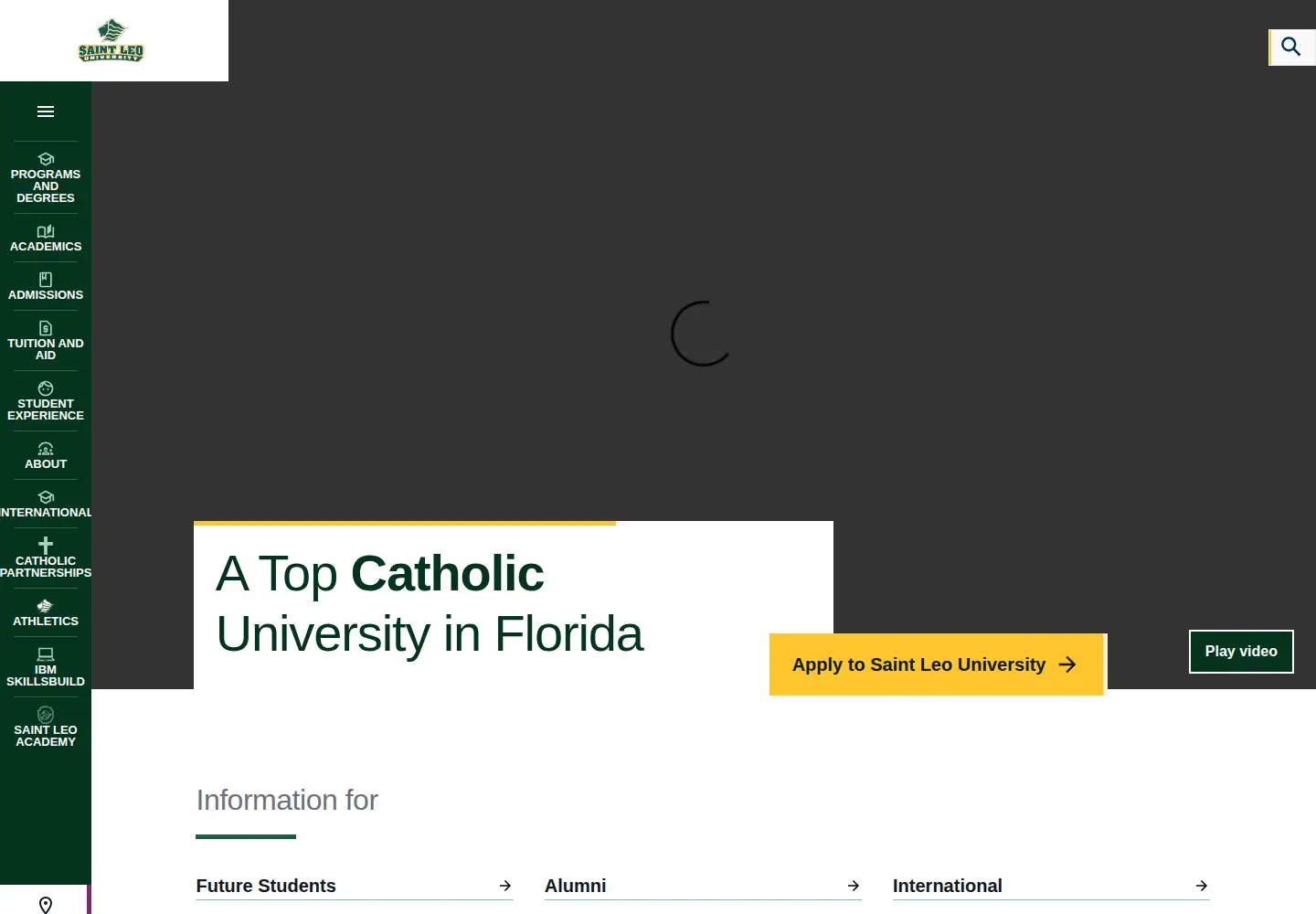Screenshot of saintleo.edu