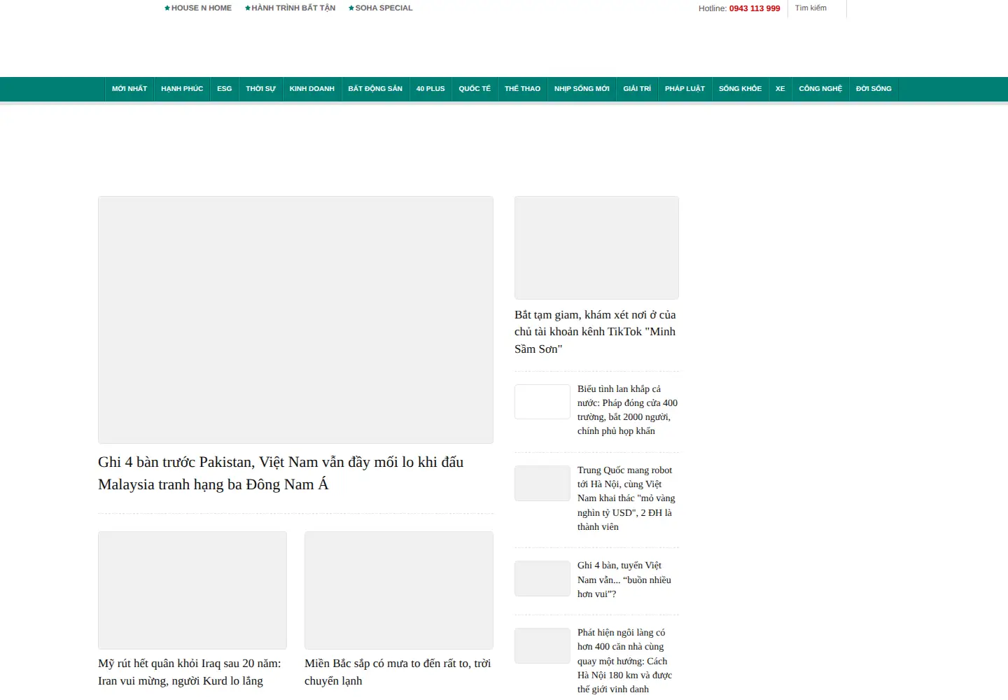 Screenshot of soha.vn