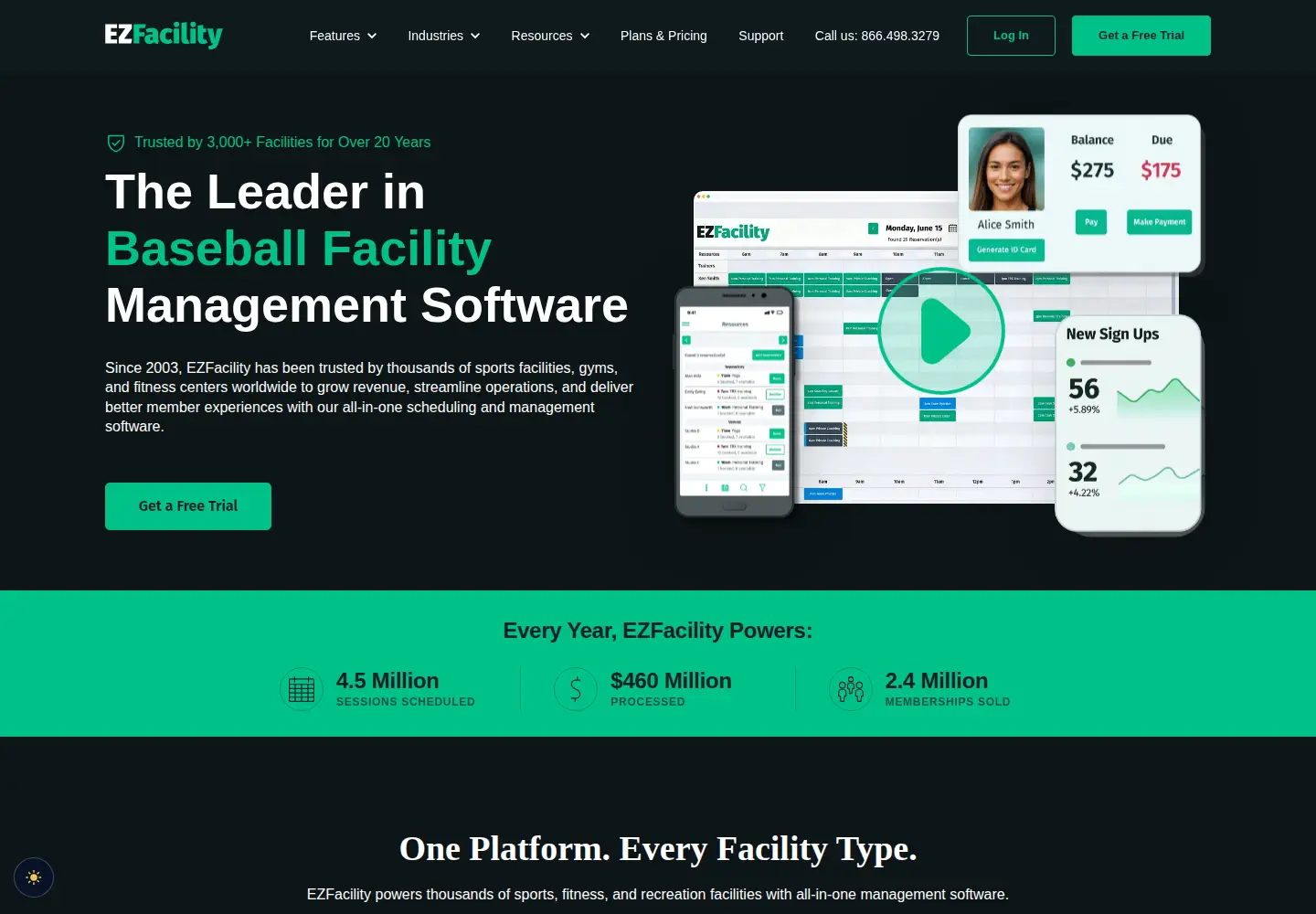 Screenshot of ezfacility.com