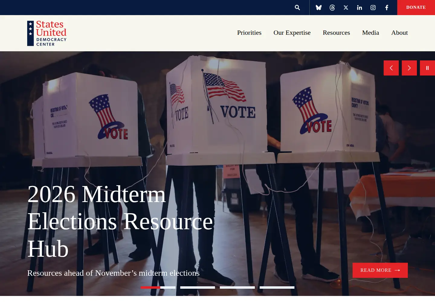 Captured homepage of statesuniteddemocracy.org in the current scan