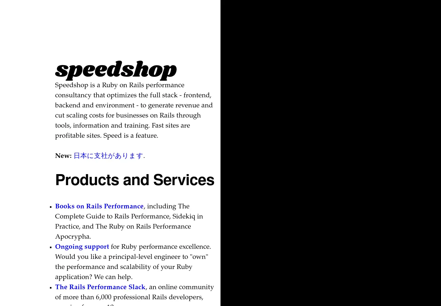 Screenshot of speedshop.co