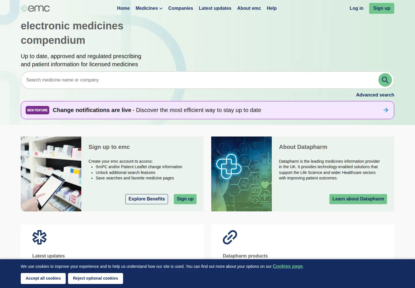 Screenshot of medicines.org.uk