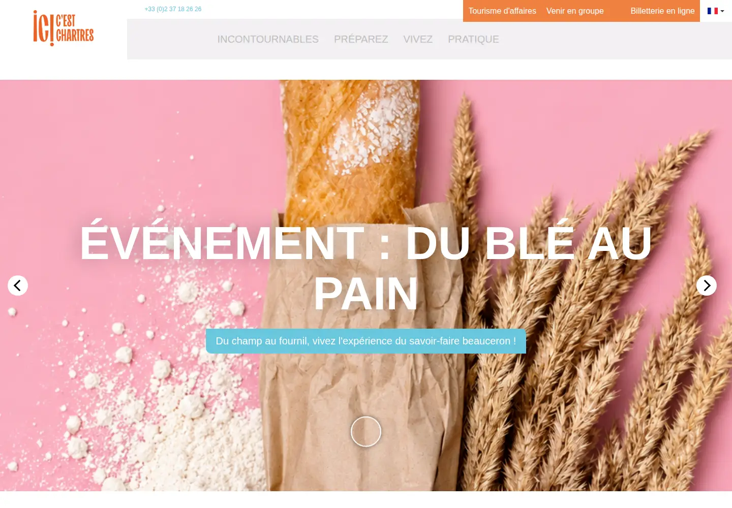 Screenshot of chartres-tourisme.com