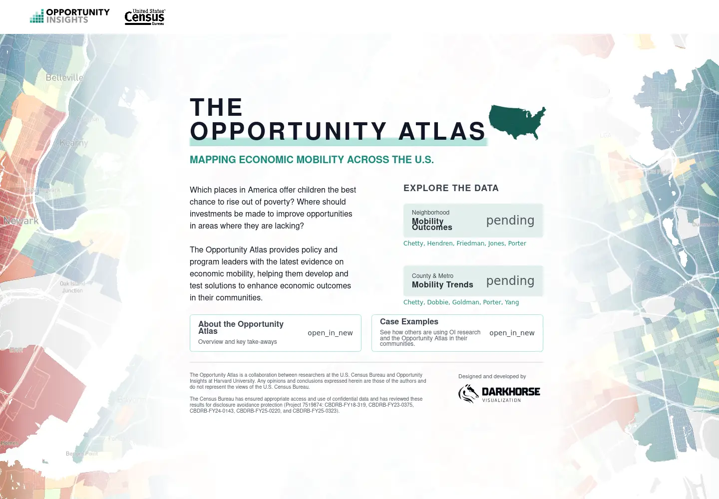 Captured homepage of opportunityatlas.org in the current scan