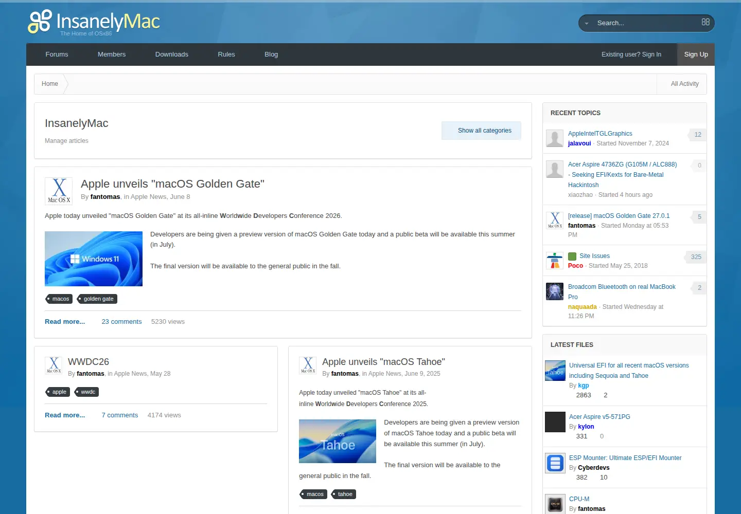 Screenshot of insanelymac.com