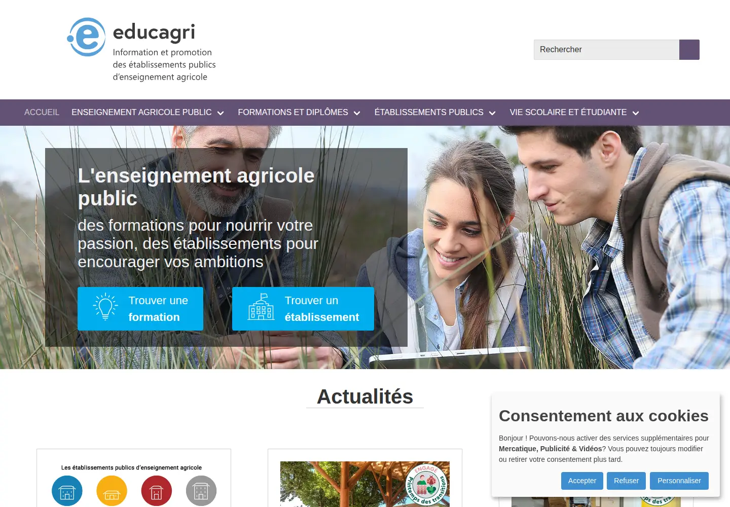 Screenshot of educagri.fr