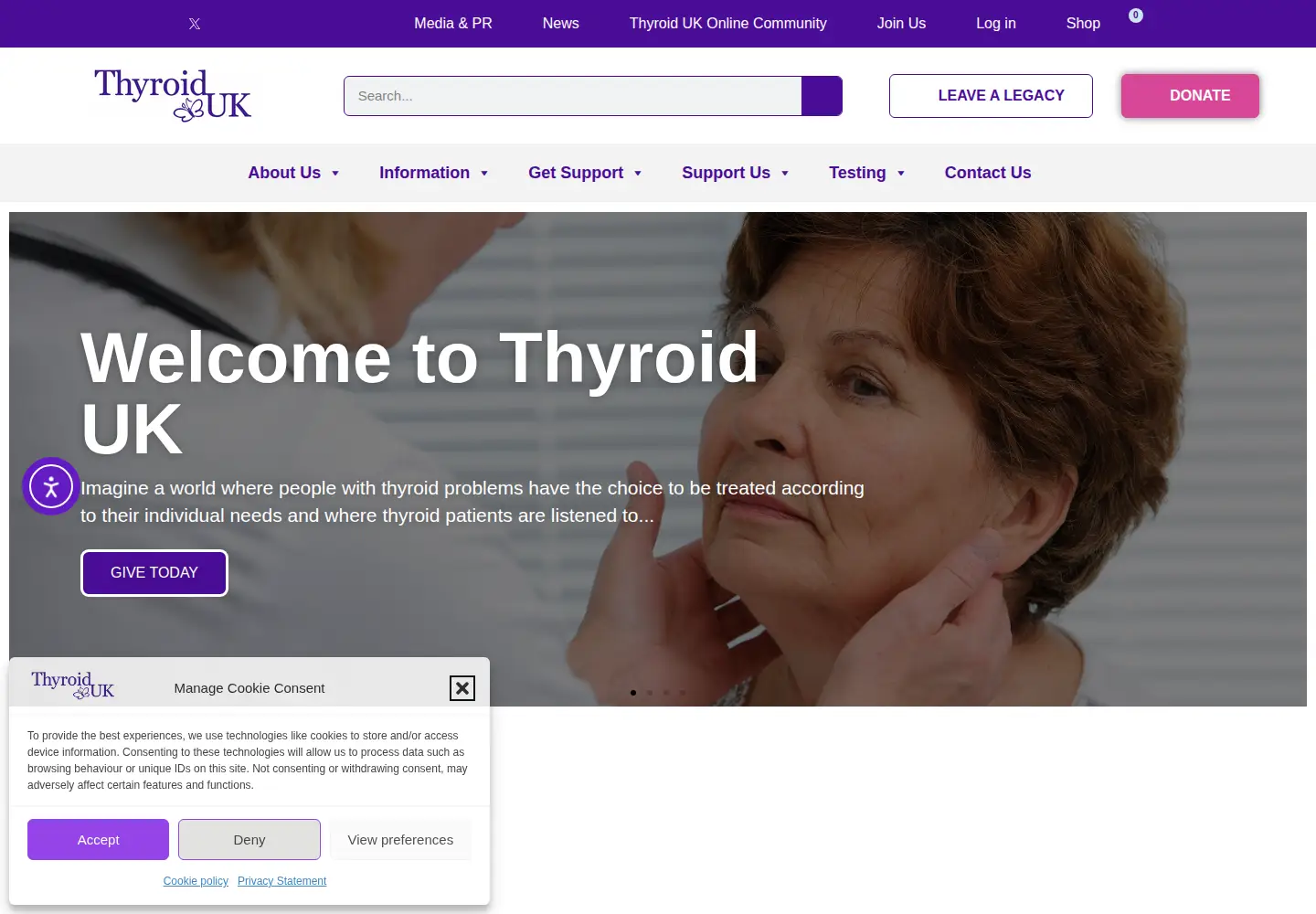 Screenshot of thyroiduk.org