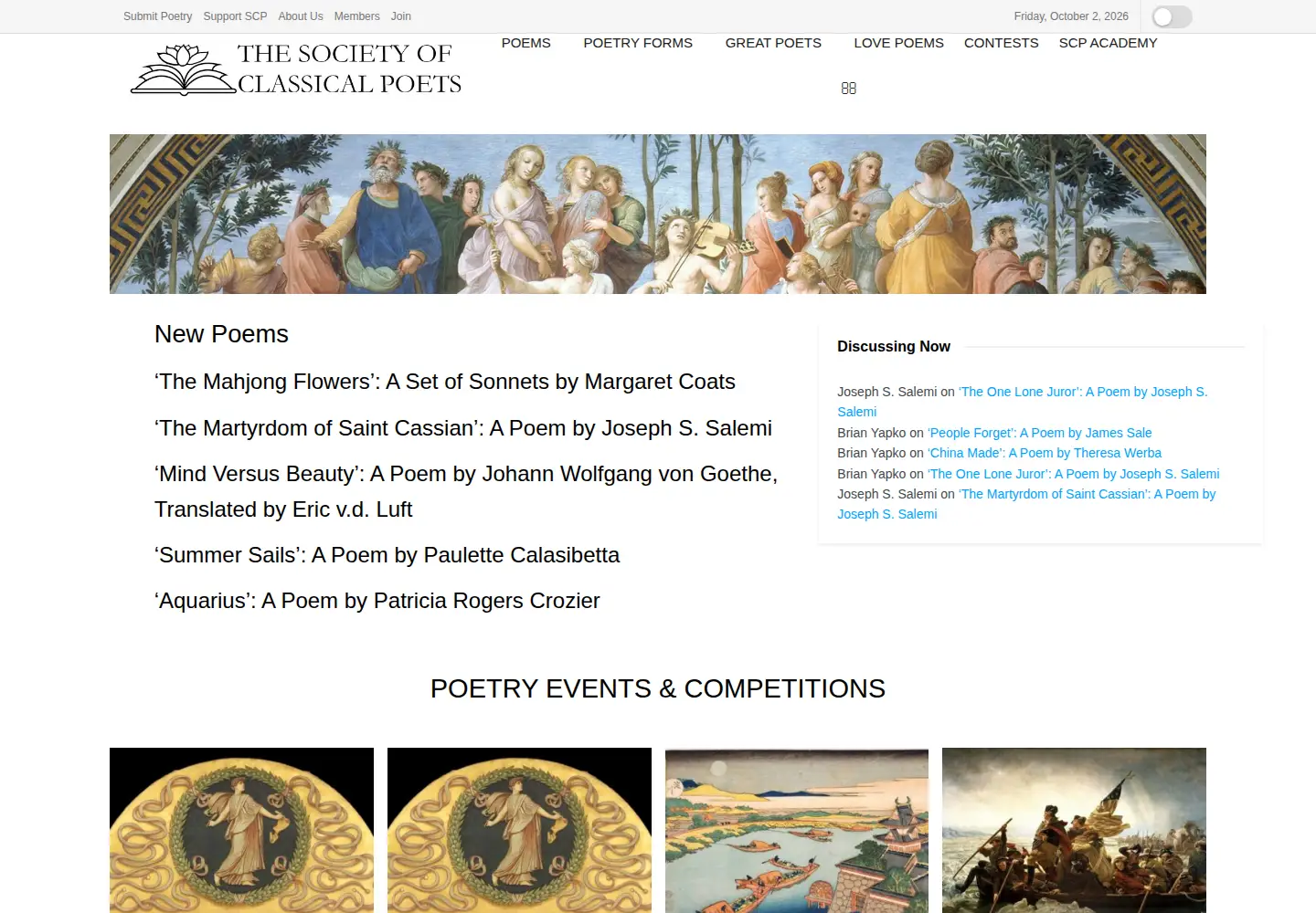 Screenshot of classicalpoets.org