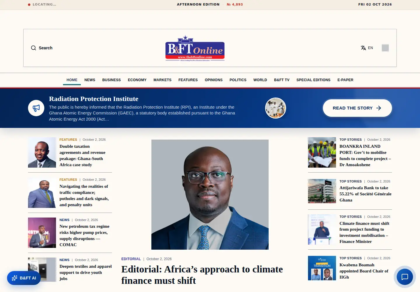 Screenshot of thebftonline.com